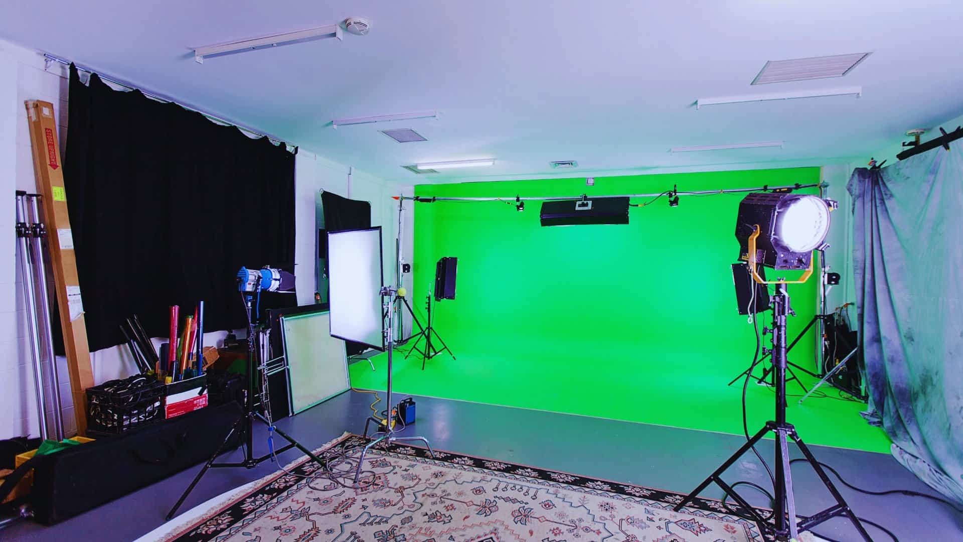 Green screen studio setup
